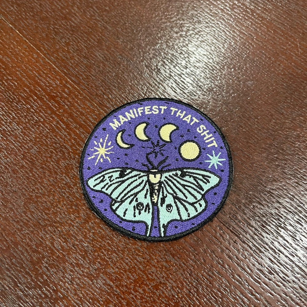 Purple and Black Moth Patch “manifest that sh**”